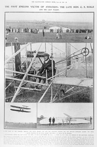 Das erste englische Opfer der Luftfahrt: der verstorbene Hon. C.S. Rolls und sein letzter Flug, aus The Illustrated London News, 16. Juli 1910 von English Photographer