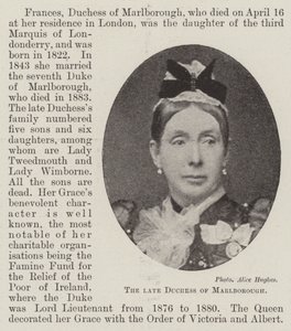 Die verstorbene Herzogin von Marlborough von English Photographer