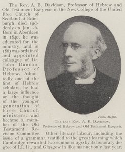 Der verstorbene Reverend A B Davidson, Professor für Hebräisch und Alttestamentliche Exegese von English Photographer