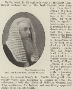 Der verstorbene Right Honourable Robert Warren von English Photographer