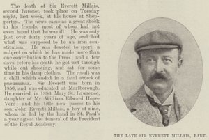 Der verstorbene Sir Everett Millais, Baronet von English Photographer