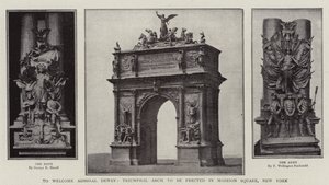 Zur Begrüßung von Admiral Dewey, Triumphbogen, der auf dem Madison Square in New York errichtet werden soll von English Photographer