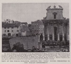 Ansicht des Forum Romanum, die den italienischen Regierung geschenkten Fiori-Häuser zeigt von English Photographer