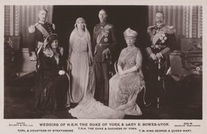Hochzeit von H.R.H. dem Herzog von York und Lady E. Bowes-Lyon von English Photographer