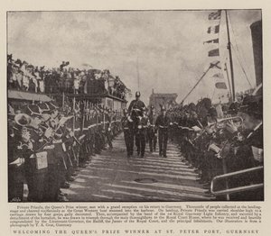 Begrüßung des Gewinners des Queens Prize in St. Peter Port, Guernsey