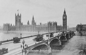 Westminster Bridge und das Parlament, ca. 1902 von English Photographer