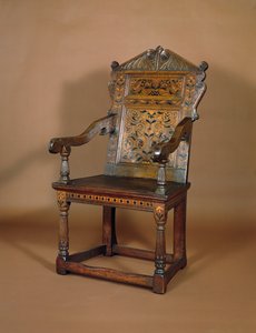 Ein Charles I Sessel, Mitte 1600er von English School