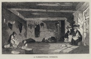 Ein Innenraum in Clerkenwell (Gravur) von English School