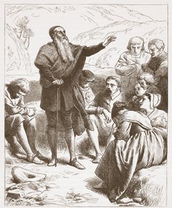 Ein Konventikel: Gottesdienst auf dem Hügel, Illustration aus The History of Protestantism von James Aitken Wylie, veröffentlicht 1878 von English School