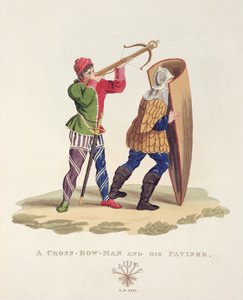Ein Armbrustschütze und sein Paviser, 1433, aus Ancient Armour von Samuel Rush Meyrick, 1824 von English School