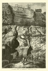 Eine Diamantenmine in Kimberley, Griqualand West von English School
