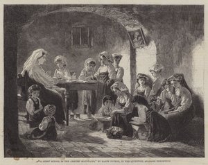 Eine Mädchenschule in den Abruzzen (Gravur) von English School