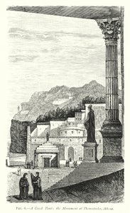 Ein griechisches Grab, das Denkmal des Themistokles, Athen von English School