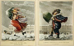 Fröhliche Weihnachten und ein glückliches neues Jahr in London: Und dasselbe für Sie, Sir, und viele davon, graviert von G. Hunt, 1827