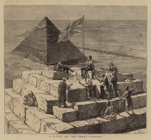 Ein Picknick auf der Großen Pyramide (Stich)