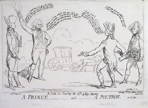 Ein Prinz und ein Feigling, veröffentlicht von J. Aitken 1789