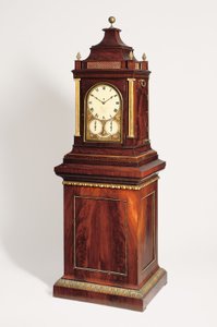 Regency-Riesenviertel-Schlagwerk-Acht-Tage-Drehtisch-Musikorgeluhr, ca. 1820 von English School