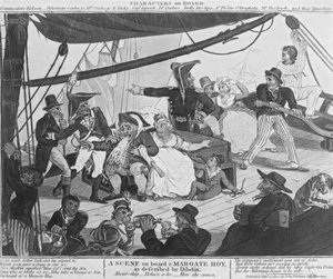 Eine Szene an Bord eines Margate Hoy, wie von Dibdin beschrieben, 1804