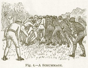 Ein Gedränge, Illustration für Cassells Buch der Sportarten und Zeitvertreibe, ca. 1890 von English School