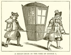 Eine Sänfte zur Zeit von George I von English School