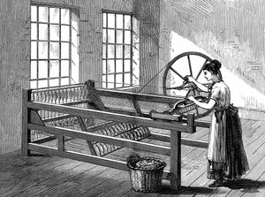 Eine Spinning Jenny, ca. 1880