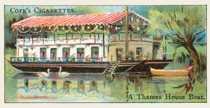 Ein Hausboot auf der Themse von English School