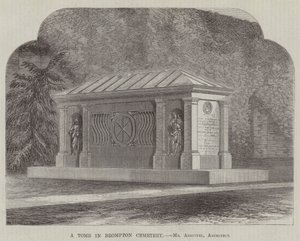 Ein Grab in Brompton Cemetery, Mr. Ashpitel, Architekt (Gravur) von English School