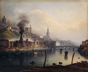 Ein Blick auf Newcastle vom Fluss Tyne, ca. 1810