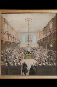 Ansicht des House of Lords, graviert von B. Cole (handkolorierte Gravur) von English School