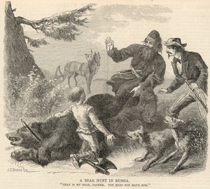 Eine Bärenjagd in Russland von English School