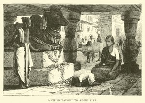 Ein Kind, das Siva verehrt