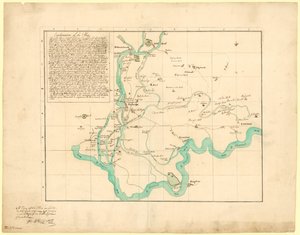 Eine Kopie des im Jahr 1721 geplanten Plans zur Einführung eines neuen Flusses von Uxbridge, korrigiert am 6. Februar 1766 von English School