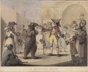 Ein tanzender Bär (kolorierte Gravur) von English School