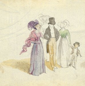 Eine Familie beim Spaziergang, ca. 1825 von English School