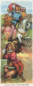 Eine Falkenjagd in alten Zeiten von English School