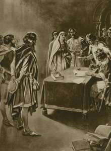 Ein königliches Privileg zum Kohleabbau (Gravur) von English School