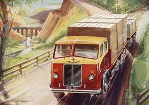 Ein Lastwagen donnert mit seiner Ladung nach London von English School