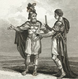 Ein Treffen zwischen Scipio und Hannibal (Gravur) von English School