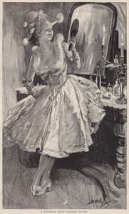 Eine Pantomime-Königin vervollständigt ihr Make-up von English School