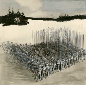 Eine Phalanx antiker griechischer Soldaten von English School