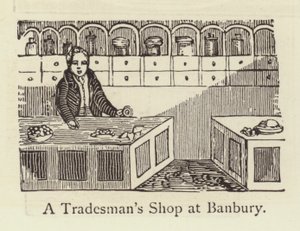 Ein Laden eines Händlers in Banbury von English School