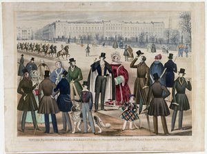 Ansicht im Regents Park, London, Wintermode 1840 und 1841, veröffentlicht von B.Read & Co, 1840 von English School