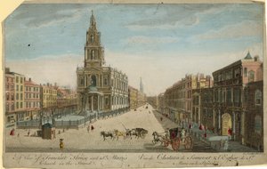 Eine Ansicht von Somerset House und St. Marys Kirche am Strand von English School