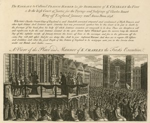 Ansicht des Ortes und der Art der Hinrichtung von König Karl I. von English School