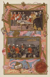 Thronbesteigung von König Edward VII: Unterzeichnung der Proklamation; die Proklamation wird gemacht von English School