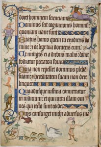 Add. 42130, f.169v, Psalm 93, Gänse mit Küken, aus 