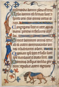 Add. 42130, f.61v, Psalm 32, geflügeltes Pferd, aus 