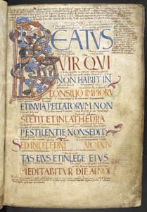 Der Beatus-Initial (Beatus vir), der das Buch der Psalmen aus dem 
