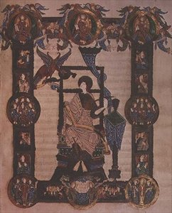 St. Johannes der Evangelist, aus den Grimbald Evangelien, ca. 1020 von English School