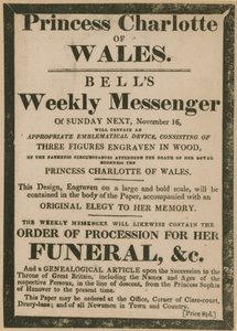 Anzeige für Bells Weekly Messenger vom Sonntag, 16. November 1817 von English School